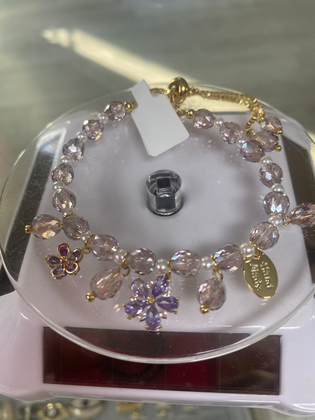 beautiful lilac crystal bracelet