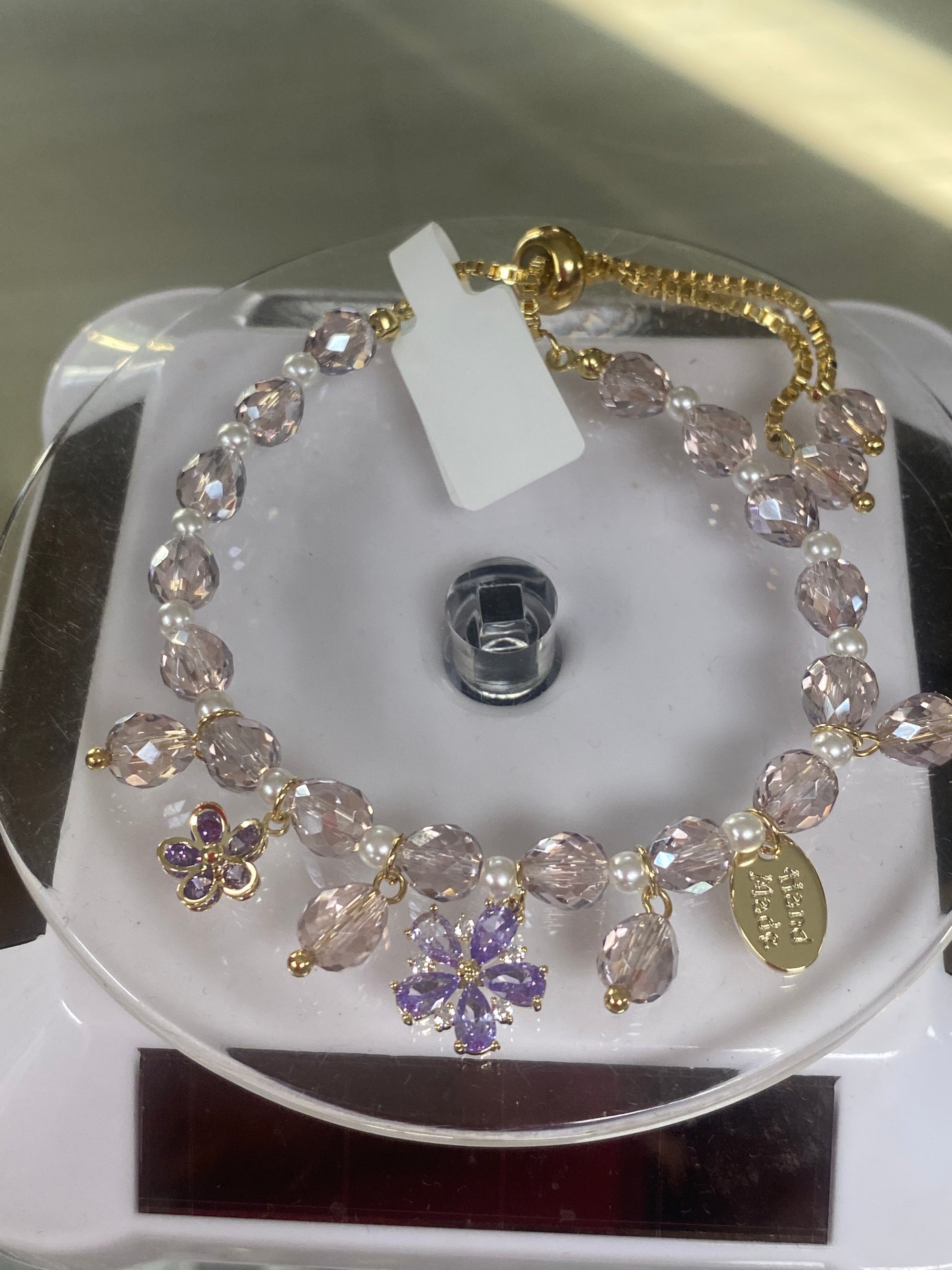 beautiful lilac crystal bracelet