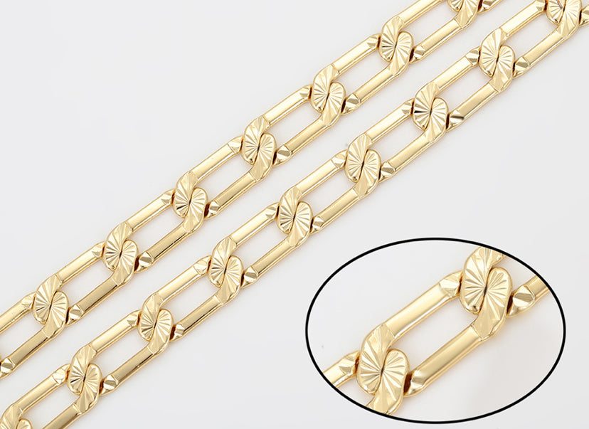 Cadena unisex bañada en oro 14 k