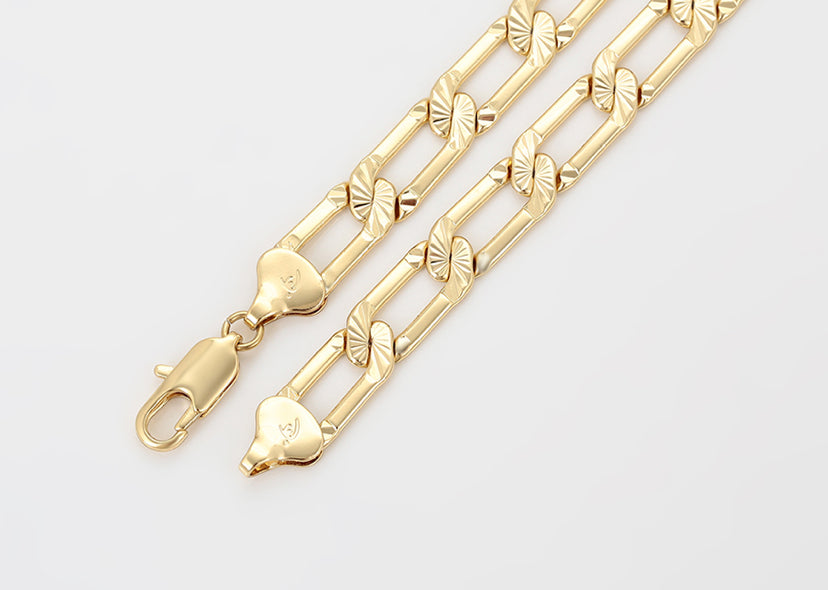 Cadena unisex bañada en oro 14 k