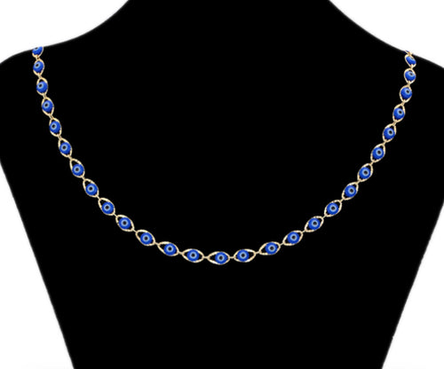 Bonita cadena de ojo turco en color azul