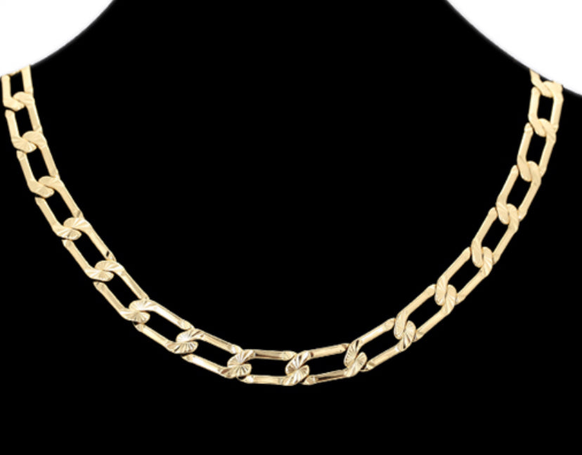 Cadena unisex bañada en oro 14 k